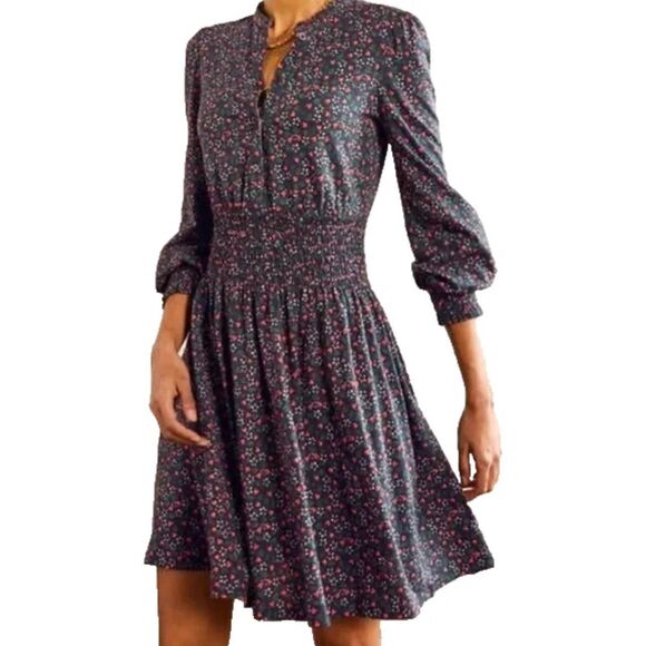NWOT BODEN Smocked Jersey Shirt Dress, $128 Sz 8 E18 - Picture 4 of 12